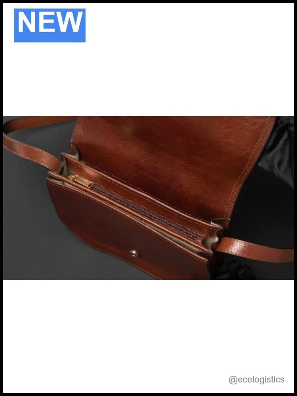 Handmade Full-Grain Leather Crossbody Bag Messenger Purse with Gift Box